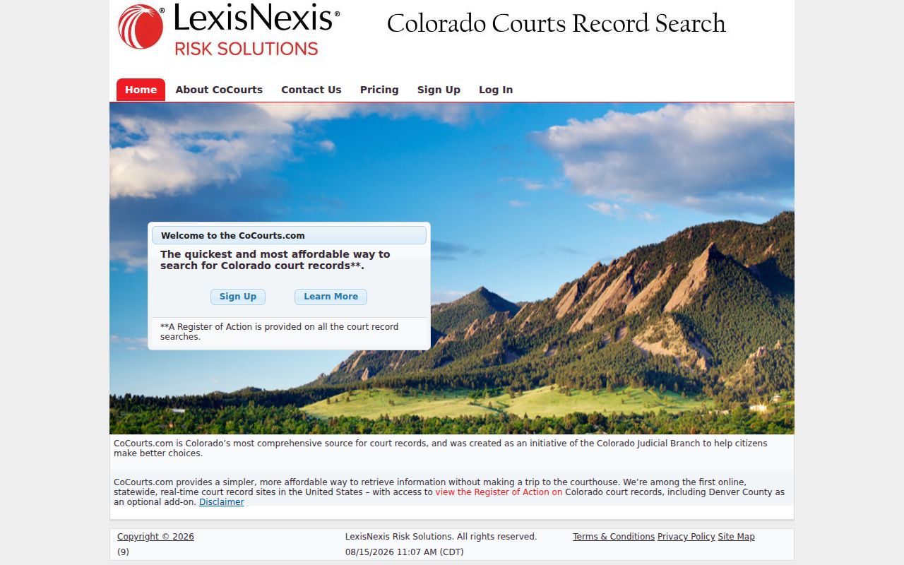 Arapahoe County docket search through CoCourts