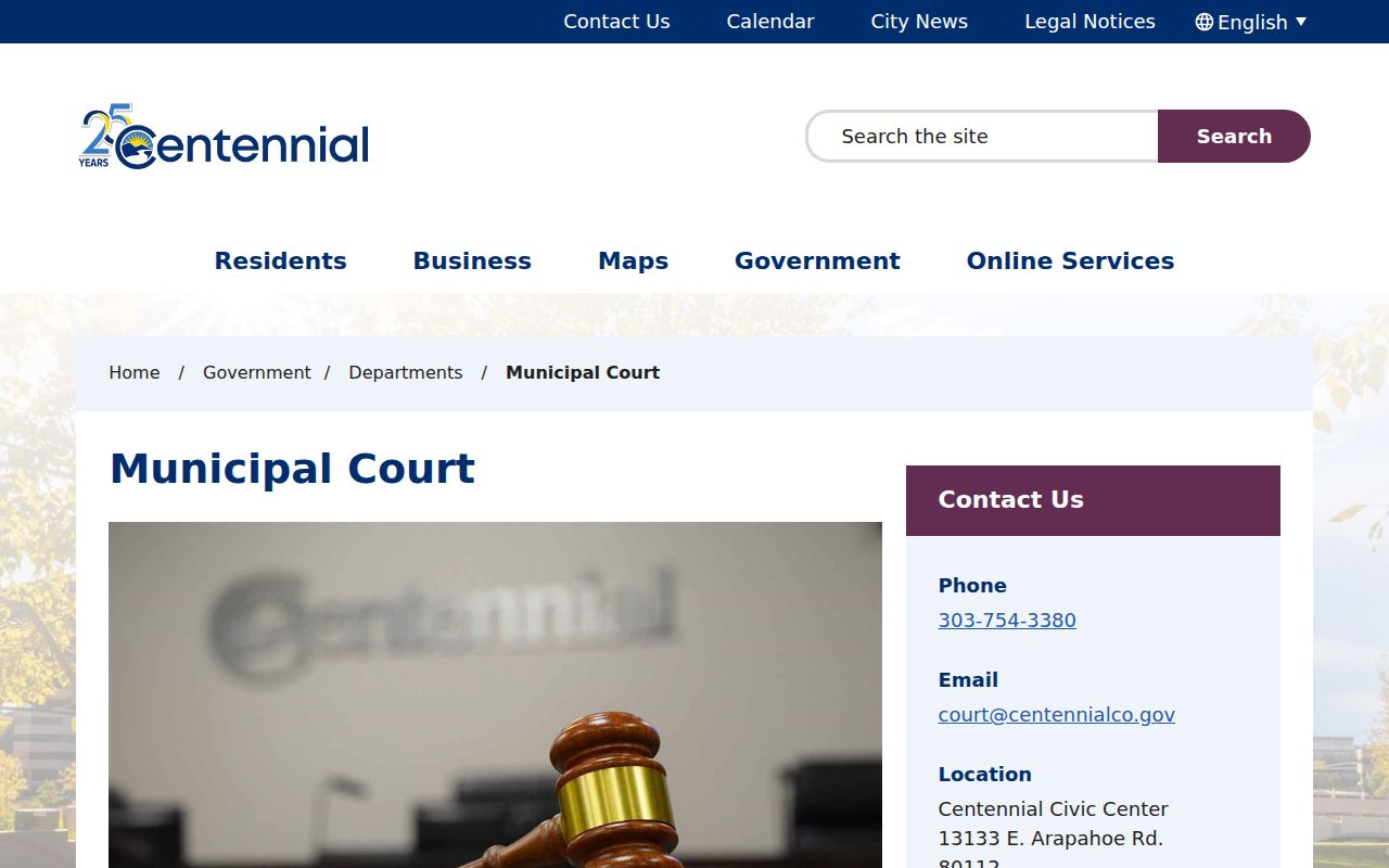 Centennial court records and municipal ticket search