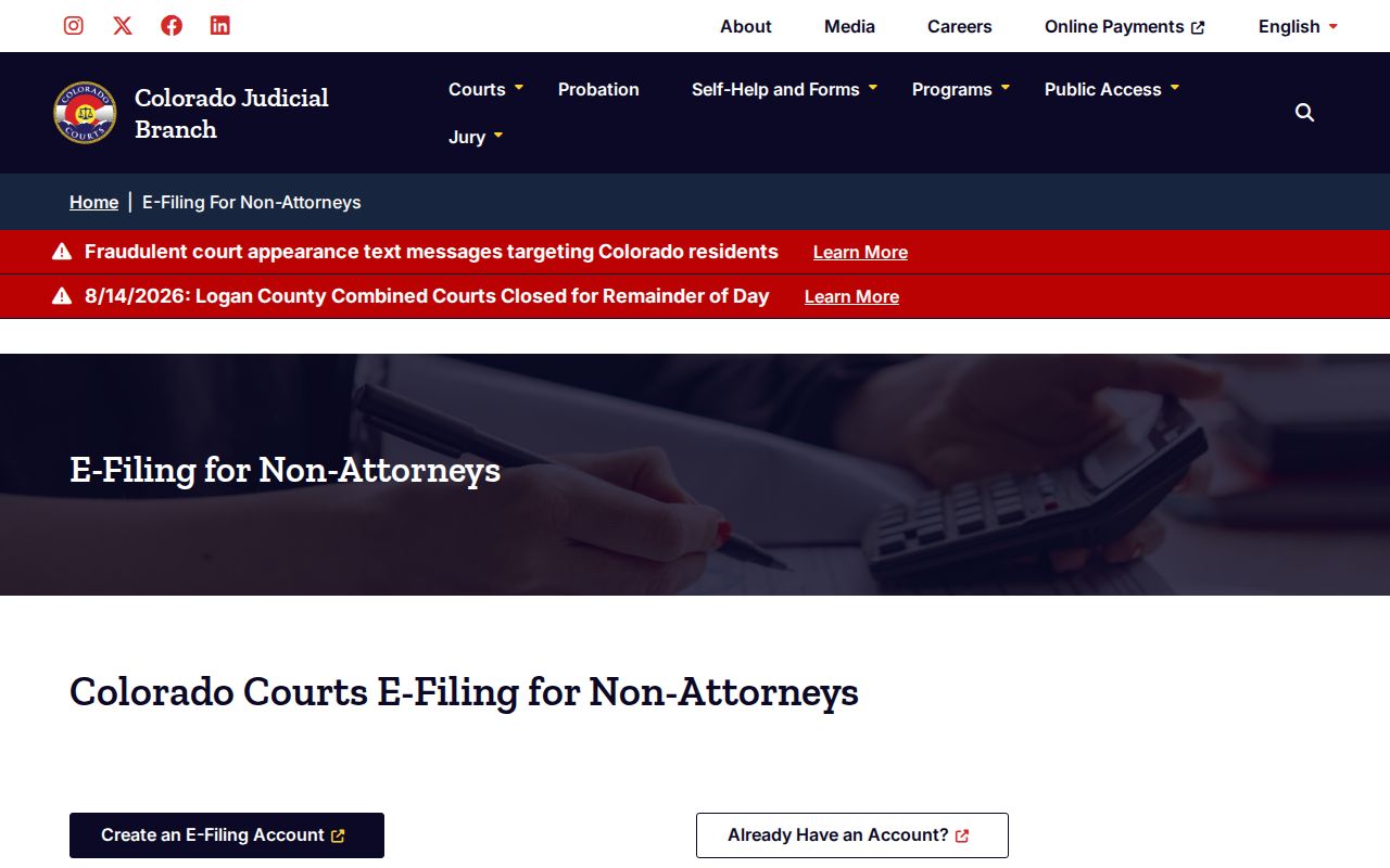 Arapahoe County civil court docket CCE party access