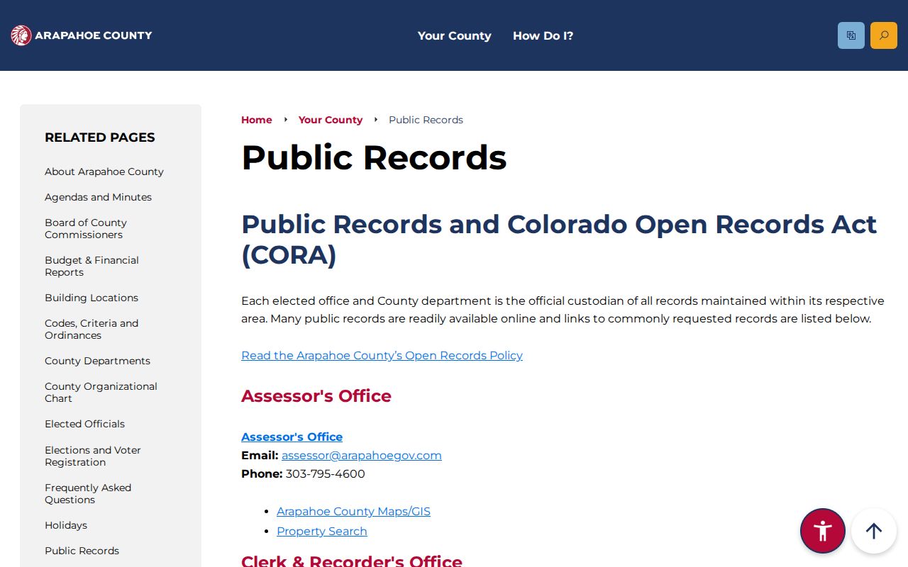Arapahoe County court case records custody notice