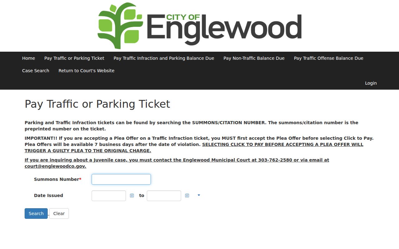 Englewood court records summons search form