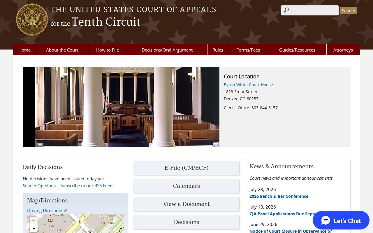 Arapahoe County court docket federal appellate route at the Tenth Circuit